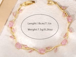 Tulip Bracelet – Premium Quality Stainless Steel Elegant Bracelet for Women l White ~ Without Box | Golden Base