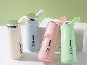 BPA Free Glass Water Bottle | 400ml Portable Tumbler | With Protective Plastic Shell | For School, Gym, Home & Office (Random colour) Rs 315