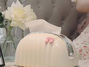 Decorative Shell Tissue Box Case Elegant And Modern Napkin Holder Stylish Daily Use Home And Office Accessory