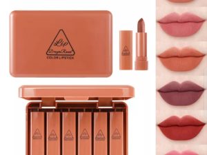 6PCS Matte Brown Velvet Lipstick Mini Nude Makeup Lip Kit Set – Long Lasting Velvet Matte Lipsticks
