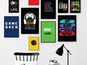 Gaming Wall Art Set – 10 Frames (Premium Photo Tiles)