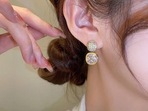 Korean Zircon Crystal Earrings