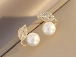 Leaf Pearl Earrings
