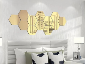 (pack of 12) 3d acrylic Hexagon Simple Mirror
